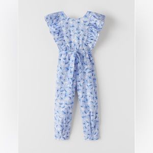 zara kids floral print jumpsuit sz 6